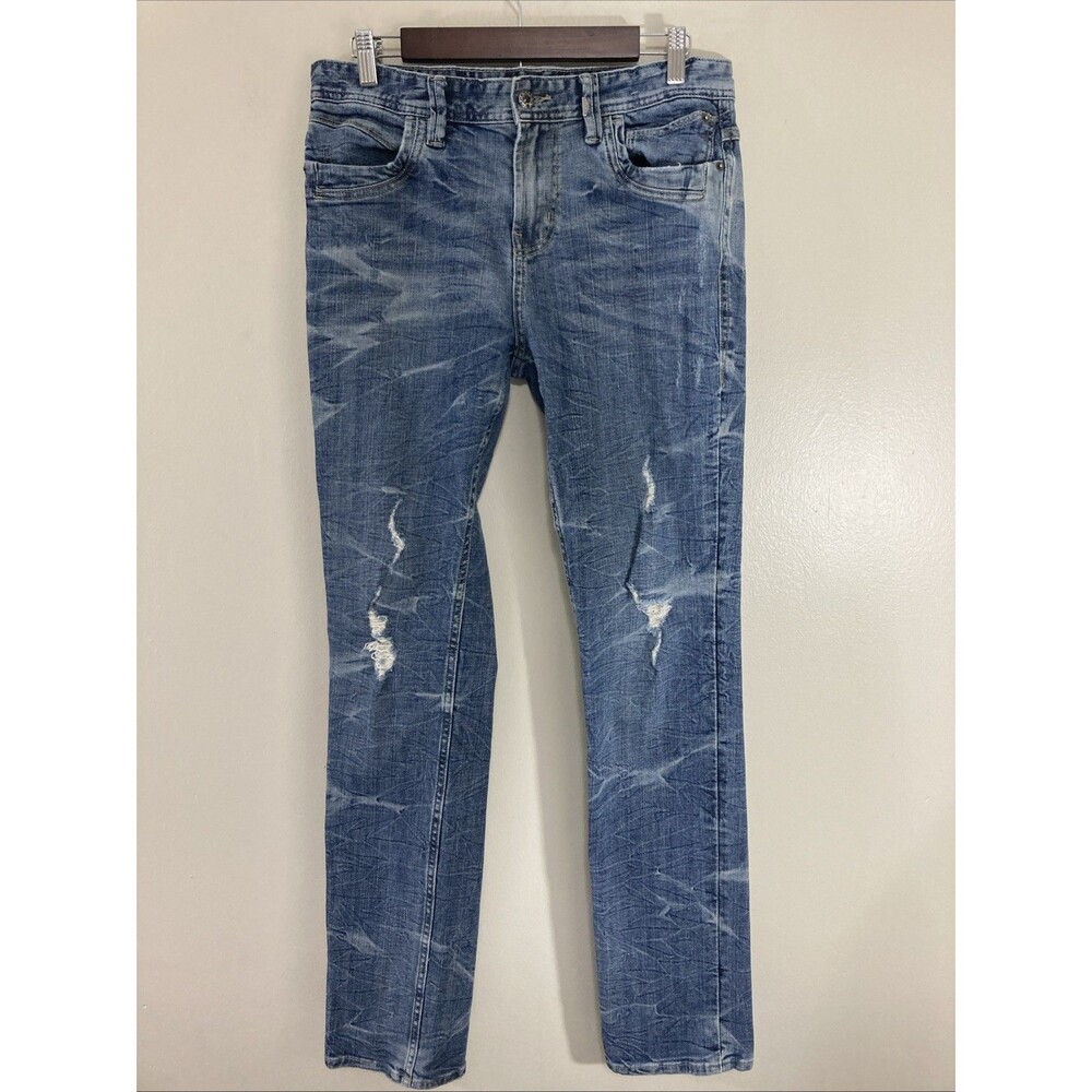 Harley Davidson Black Label Jeans Mens 32x34 Straight Leg Blue Dark Wash